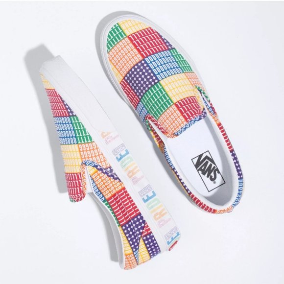 Vans Classic Slip-On Rainbow Pride Canvas Shoes Size Men 10 - Picture 5 of 5